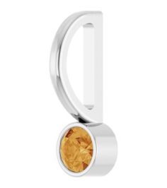 88105 Pendant Set 14K White Round Natural Citrine 3 Mm Polished Natural Citrine Bezel-Set Pendant