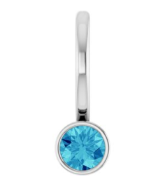88105 Pendant Set 14K White Round Natural Blue Zircon 3 Mm Polished Natural Blue Zircon Bezel-Set Pendant