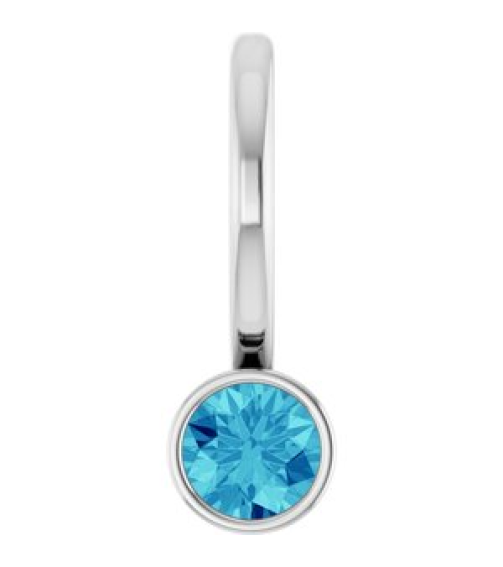 88105 Pendant Set 14K White Round Natural Blue Zircon 3 Mm Polished Natural Blue Zircon Bezel-Set Pendant