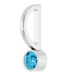 88105 Pendant Set 14K White Round Natural Blue Zircon 3 Mm Polished Natural Blue Zircon Bezel-Set Pendant
