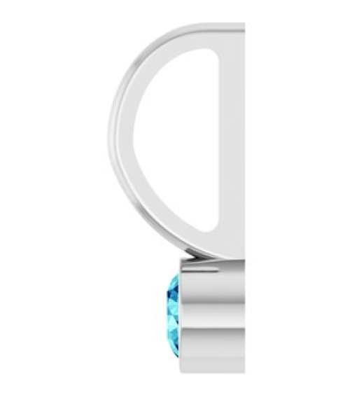 88105 Pendant Set 14K White Round Natural Blue Zircon 3 Mm Polished Natural Blue Zircon Bezel-Set Pendant