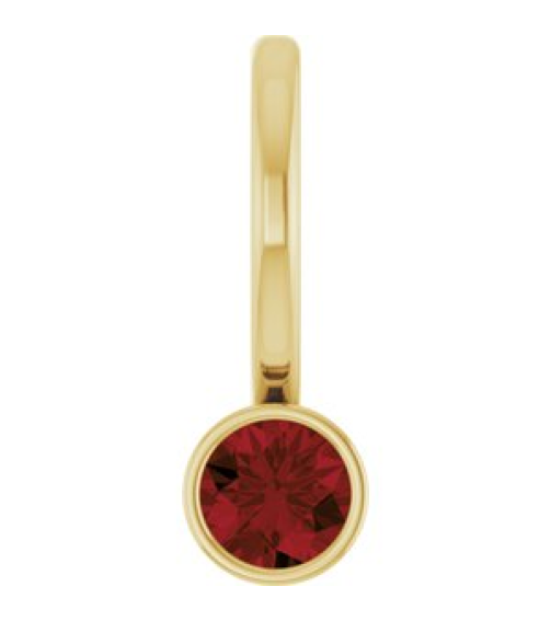 88105 Pendant Set 14K Yellow Round Natural Mozambique Garnet 3 Mm Polished Natural Mozambique Garnet Bezel-Set Pendant