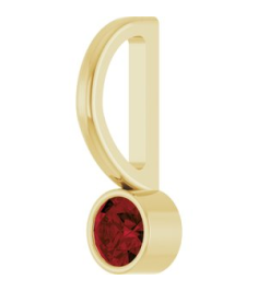 88105 Pendant Set 14K Yellow Round Natural Mozambique Garnet 3 Mm Polished Natural Mozambique Garnet Bezel-Set Pendant