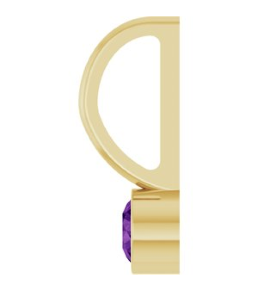 88105 Pendant Set 14K Yellow Round Natural Amethyst 3 Mm Polished Natural Amethyst Bezel-Set Pendant