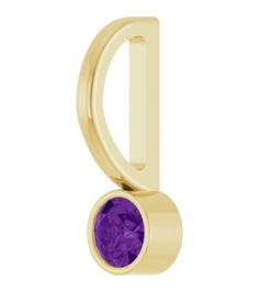 88105 Pendant Set 14K Yellow Round Natural Amethyst 3 Mm Polished Natural Amethyst Bezel-Set Pendant