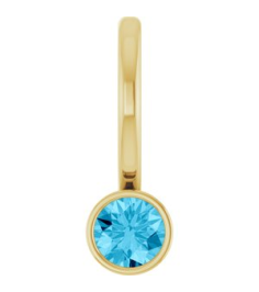 88105 Pendant Set 14K Yellow Round Natural Aquamarine 3 Mm Polished Natural Aquamarine Bezel-Set Pendant