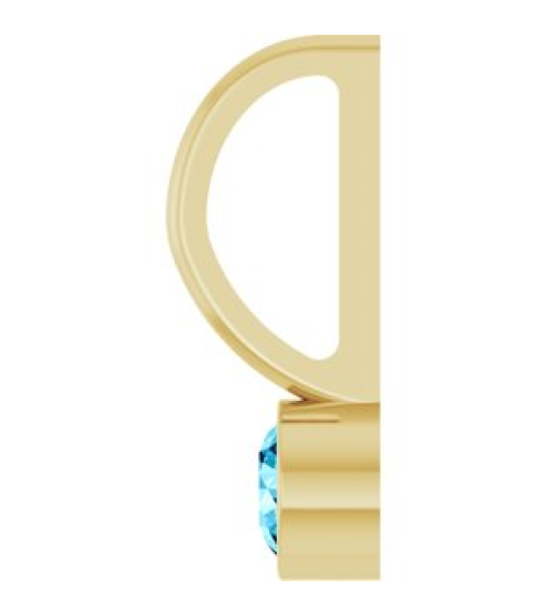 88105 Pendant Set 14K Yellow Round Natural Aquamarine 3 Mm Polished Natural Aquamarine Bezel-Set Pendant