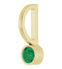88105 Pendant Set 14K Yellow Round Natural Emerald 3 Mm Polished Natural Emerald Bezel-Set Pendant