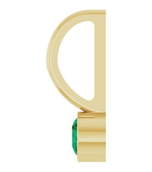 88105 Pendant Set 14K Yellow Round Natural Emerald 3 Mm Polished Natural Emerald Bezel-Set Pendant