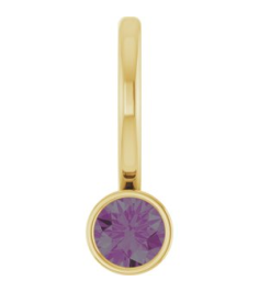 88105 Pendant Set 14K Yellow Round Lab-Grown Alexandrite 3 Mm Polished Lab-Grown Alexandrite Bezel-Set Pendant