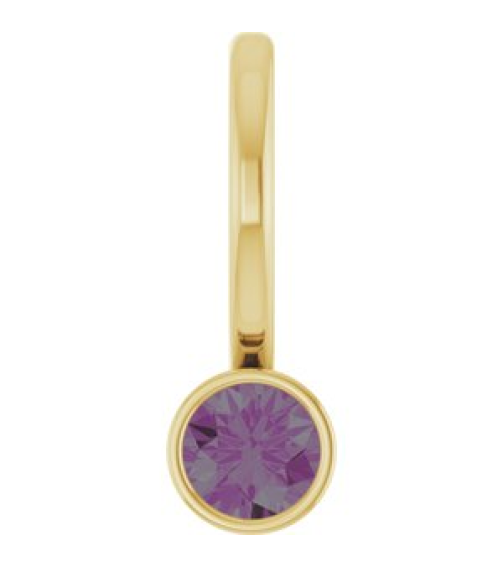 88105 Pendant Set 14K Yellow Round Lab-Grown Alexandrite 3 Mm Polished Lab-Grown Alexandrite Bezel-Set Pendant