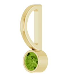 88105 Pendant Set 14K Yellow Round Natural Peridot 3 Mm Polished Natural Peridot Bezel-Set Pendant