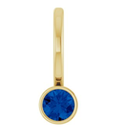 88105 Pendant Set 14K Yellow Round Natural Blue Sapphire 3 Mm Polished Natural Blue Sapphire Bezel-Set Pendant
