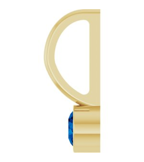 88105 Pendant Set 14K Yellow Round Lab-Grown Blue Sapphire 3 Mm Polished Lab-Grown Blue Sapphire Bezel-Set Pendant