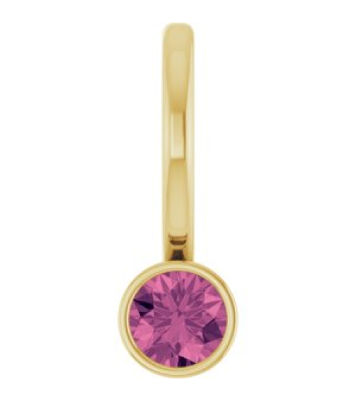 88105 Pendant Set 14K Yellow Round Natural Pink Tourmaline 3 Mm Polished Natural Pink Tourmaline Bezel-Set Pendant