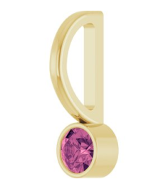 88105 Pendant Set 14K Yellow Round Natural Pink Tourmaline 3 Mm Polished Natural Pink Tourmaline Bezel-Set Pendant