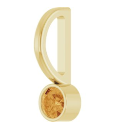 88105 Pendant Set 14K Yellow Round Natural Citrine 3 Mm Polished Natural Citrine Bezel-Set Pendant