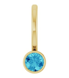 88105 Pendant Set 14K Yellow Round Natural Blue Zircon 3 Mm Polished Natural Blue Zircon Bezel-Set Pendant