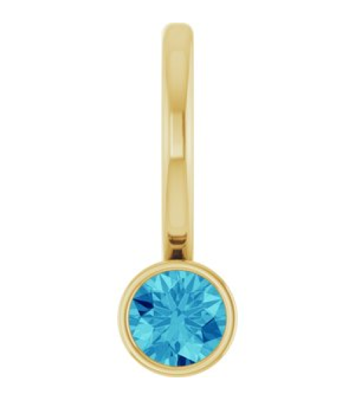 88105 Pendant Set 14K Yellow Round Natural Blue Zircon 3 Mm Polished Natural Blue Zircon Bezel-Set Pendant