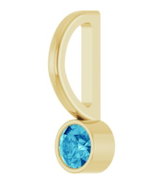 88105 Pendant Set 14K Yellow Round Natural Blue Zircon 3 Mm Polished Natural Blue Zircon Bezel-Set Pendant