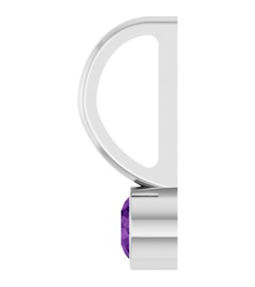 88105 Pendant Set Platinum Round Natural Amethyst 3 Mm Polished Natural Amethyst Bezel-Set Pendant