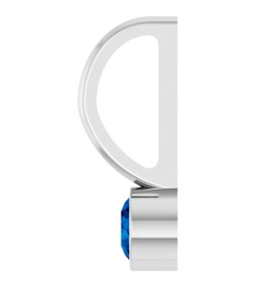 88105 Pendant Set Sterling Silver Round Lab-Grown Blue Sapphire 3 Mm Polished Lab-Grown Blue Sapphire Bezel-Set Pendant