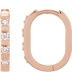 88216 Earring Set 14K Rose 14 X 10.95 Mm 2 Mm Natural Diamond Round 1.5Mm 110 Ctw Pair Hinged Polished 110 Ctw Natural Diamond Hoop Earrings
