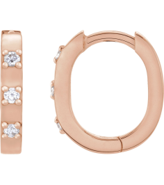 88216 Earring Set 14K Rose 11.5 X 10.46 Mm 2 Mm Natural Diamond Round 1.5Mm 0.08 Ctw Pair Hinged Polished .08 Ctw Natural Diamond Hoop Earrings