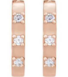 88216 Earring Set 14K Rose 11.5 X 10.46 Mm 2 Mm Natural Diamond Round 1.5Mm 0.08 Ctw Pair Hinged Polished .08 Ctw Natural Diamond Hoop Earrings
