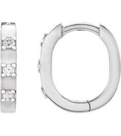 88216 Earring Set Platinum 11.5 X 10.46 Mm 2 Mm Natural Diamond Round 1.5Mm 0.08 Ctw Pair Hinged Polished .08 Ctw Natural Diamond Hoop Earrings