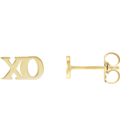 88317 Earring 14K Yellow 8.2 X 3.6 Mm Each Friction Back Included Polished Petite Xo Stud Earring