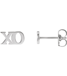 88317 Earring Sterling Silver 8.2 X 3.6 Mm Pair Friction Backs Included Polished Petite Xo Stud Earrings
