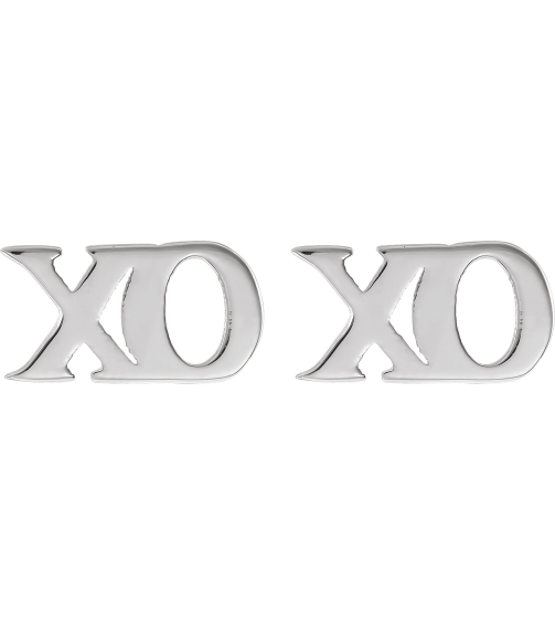 88317 Earring Sterling Silver 8.2 X 3.6 Mm Pair Friction Backs Included Polished Petite Xo Stud Earrings