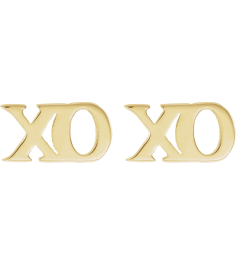 88317 Earring 14K Yellow 8.2 X 3.6 Mm Pair Friction Backs Included Polished Petite Xo Stud Earrings