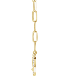 88290 Necklace Set 14K Yellow Round Natural Diamond 1.2Mm 18 Ctw I1, G-H 16 In Polished Heart And Arrow Necklace