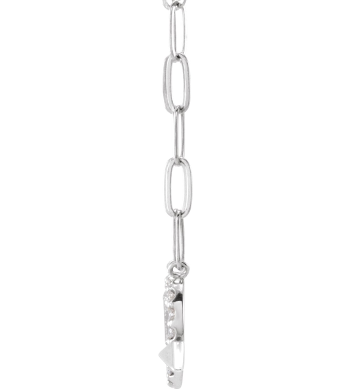 88290 Necklace Set Sterling Silver Round Natural Diamond 1.2Mm 18 Ctw I1, G-H 16 In Polished Heart And Arrow Necklace