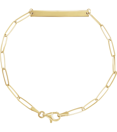 Brc903 Bracelet 14K Yellow 30 X 3.5 Mm 7 In Polished Engravable Skinny Bar Bracelet