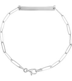 Brc903 Bracelet 14K White 30 X 3.5 Mm 7 In Polished Engravable Skinny Bar Bracelet