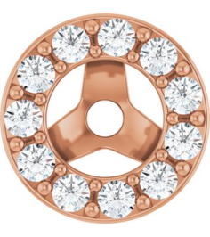 88306 Set 14K Rose 3 Mm Pair Polished 16 Ctw Natural Diamond Halo-Style Earring Jackets