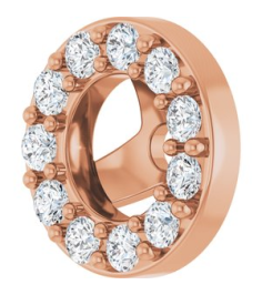 88306 Set 14K Rose 3 Mm Pair Polished 16 Ctw Natural Diamond Halo-Style Earring Jackets