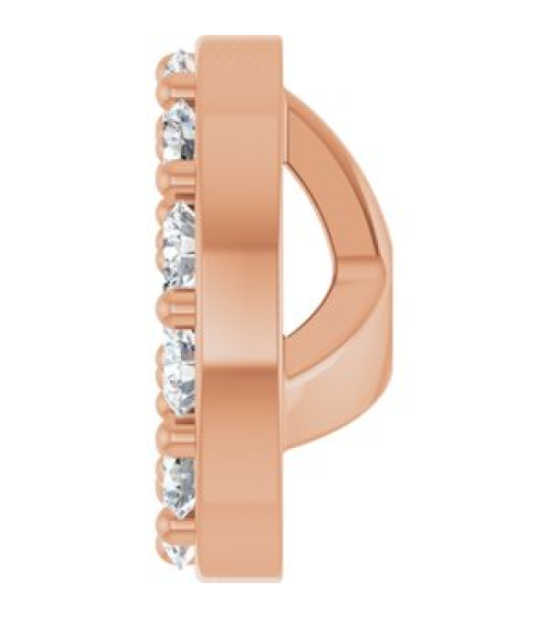 88306 Set 14K Rose 3 Mm Pair Polished 16 Ctw Natural Diamond Halo-Style Earring Jackets