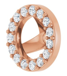 88306 Set 14K Rose 4.5 Mm Pair Polished 15 Ctw Natural Diamond Halo-Style Earring Jackets