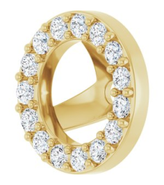 88306 Set 14K Yellow 4.5 Mm Pair Polished 15 Ctw Natural Diamond Halo-Style Earring Jackets