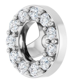88306 Set 14K White 3 Mm Pair Polished 16 Ctw Natural Diamond Halo-Style Earring Jackets