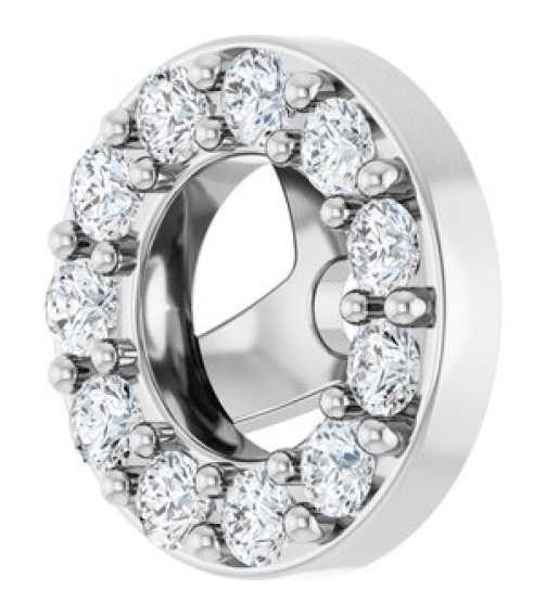 88306 Set 14K White 3 Mm Pair Polished 16 Ctw Natural Diamond Halo-Style Earring Jackets