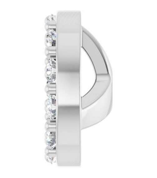 88306 Set 14K White 3 Mm Pair Polished 16 Ctw Natural Diamond Halo-Style Earring Jackets
