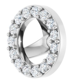 88306 Set 14K White 4.5 Mm Pair Polished 15 Ctw Natural Diamond Halo-Style Earring Jackets