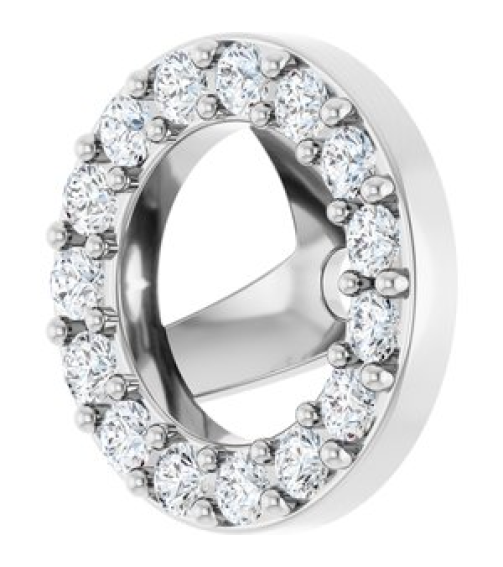 88306 Set 14K White 4.5 Mm Pair Polished 15 Ctw Natural Diamond Halo-Style Earring Jackets
