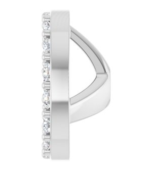 88306 Set 14K White 4.5 Mm Pair Polished 15 Ctw Natural Diamond Halo-Style Earring Jackets