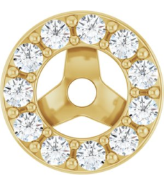 88306 Set 14K Yellow 3 Mm Pair Polished 16 Ctw Natural Diamond Halo-Style Earring Jackets